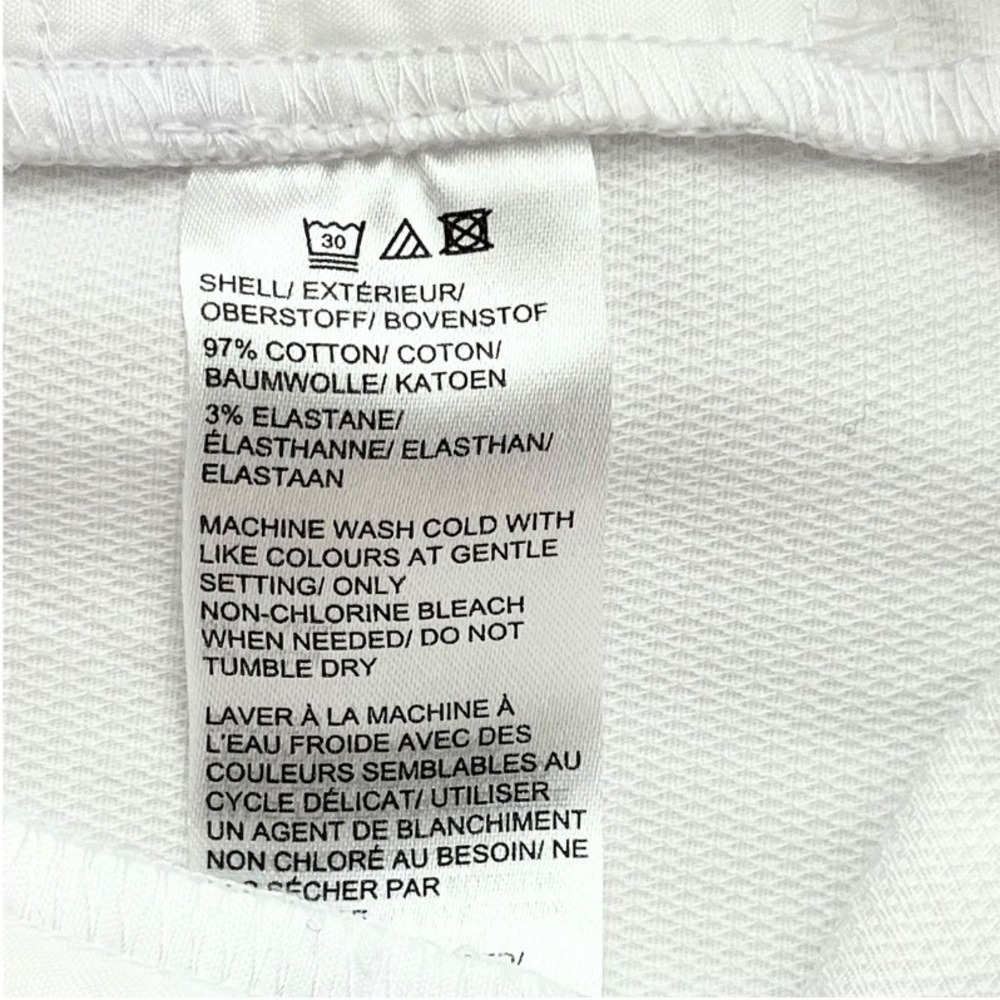 Lord & Taylor Kelly Ankle White Stretch Pants Sz 10 Slim Straight Cotton Blend - Picture 7 of 11